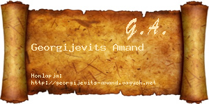 Georgijevits Amand névjegykártya